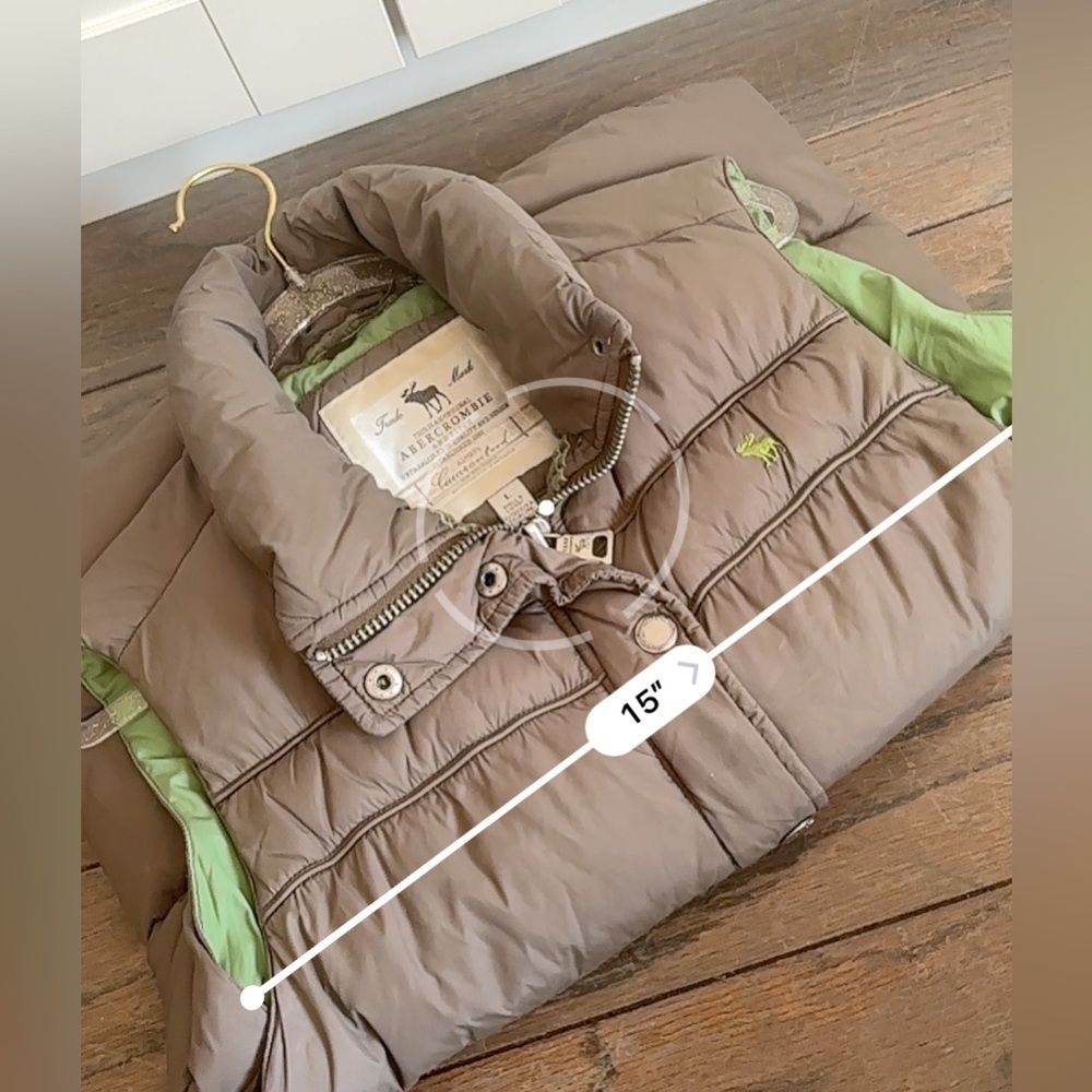 Vintage Abercrombie and Fitch Puffer Vest in Green Size Large Y2K Preppy - Picture 4 of 4